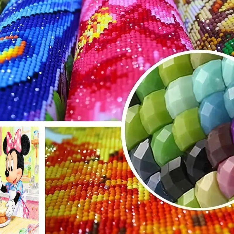 1 шт., очаровательный набор для выпечки 5D алмазной живописи с Минни Маусом Диснея, DIY полная дрель, круглые стразы, художественное ремесло, 40x50 см, мультяшный шеф-повар