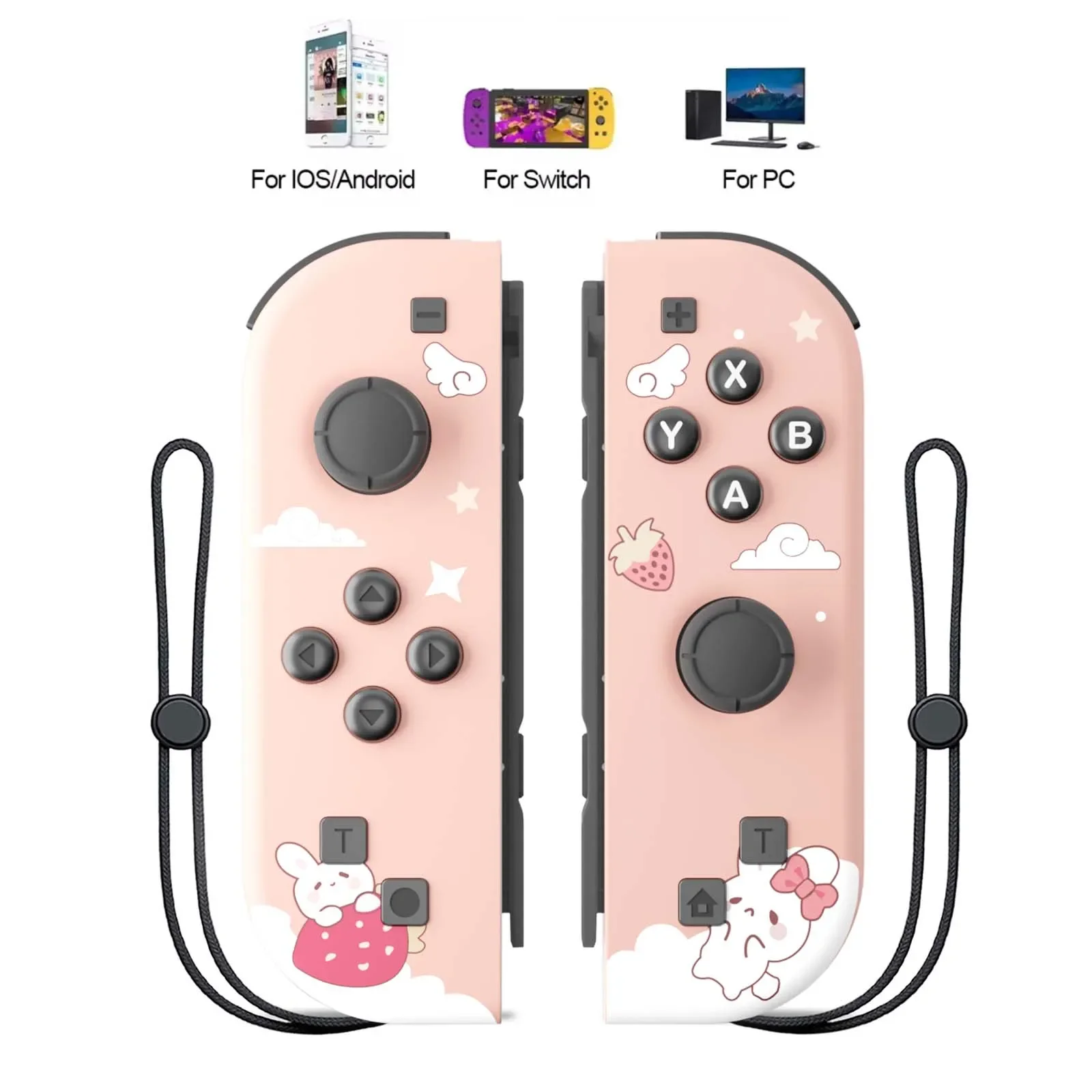 Controlador inalámbrico compatible con chip Bluetooth 5,3 para Nintendo Switch,Android, PC, portátil, mini joystick de mano con Turbo