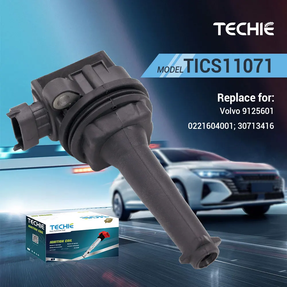 1 bobina de encendido TICS11071 de repuesto para UF341 C1258 Volvo 9125601 30713416 0221604001 BERU ZSE019 Compatible con Volvo XC70 XC90