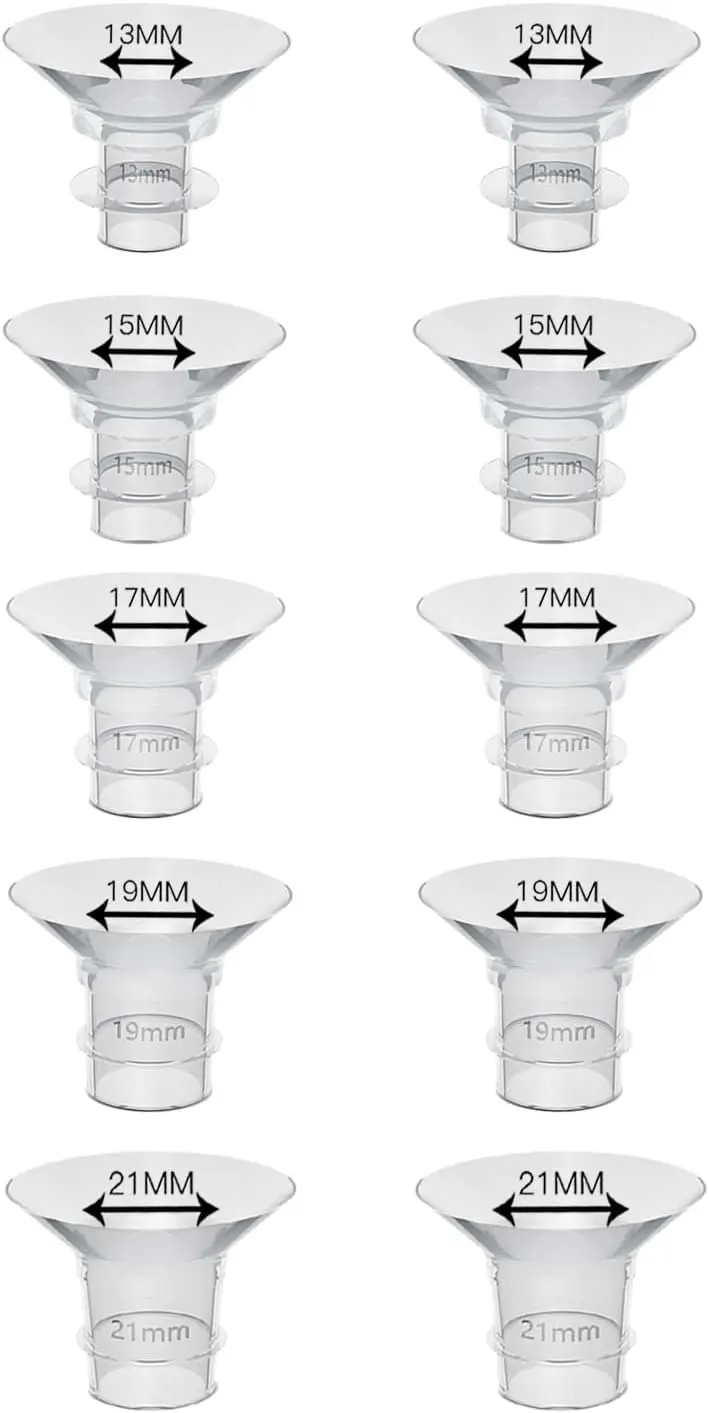 

10pc Flange Inserts 13/15/17/19/21mm,Compatible with S9/S10/S12 etc 24mm Wearable Breast Pump,Breast Pump Flange Insert