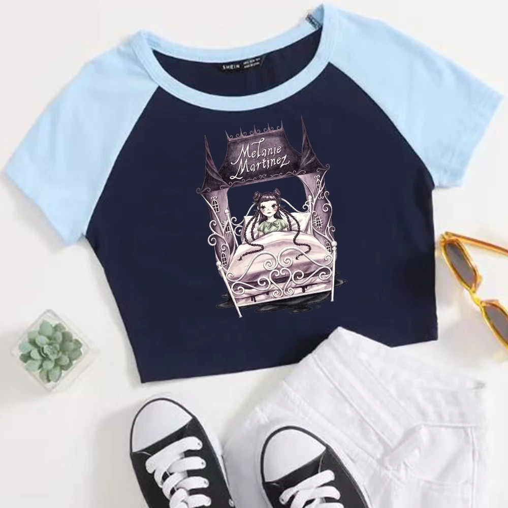 Melanie Martinez Hades The Sacrifice Tour Crop Raglan Tee Retro Cropped T-shirt Concert Streetwear Crop Tee