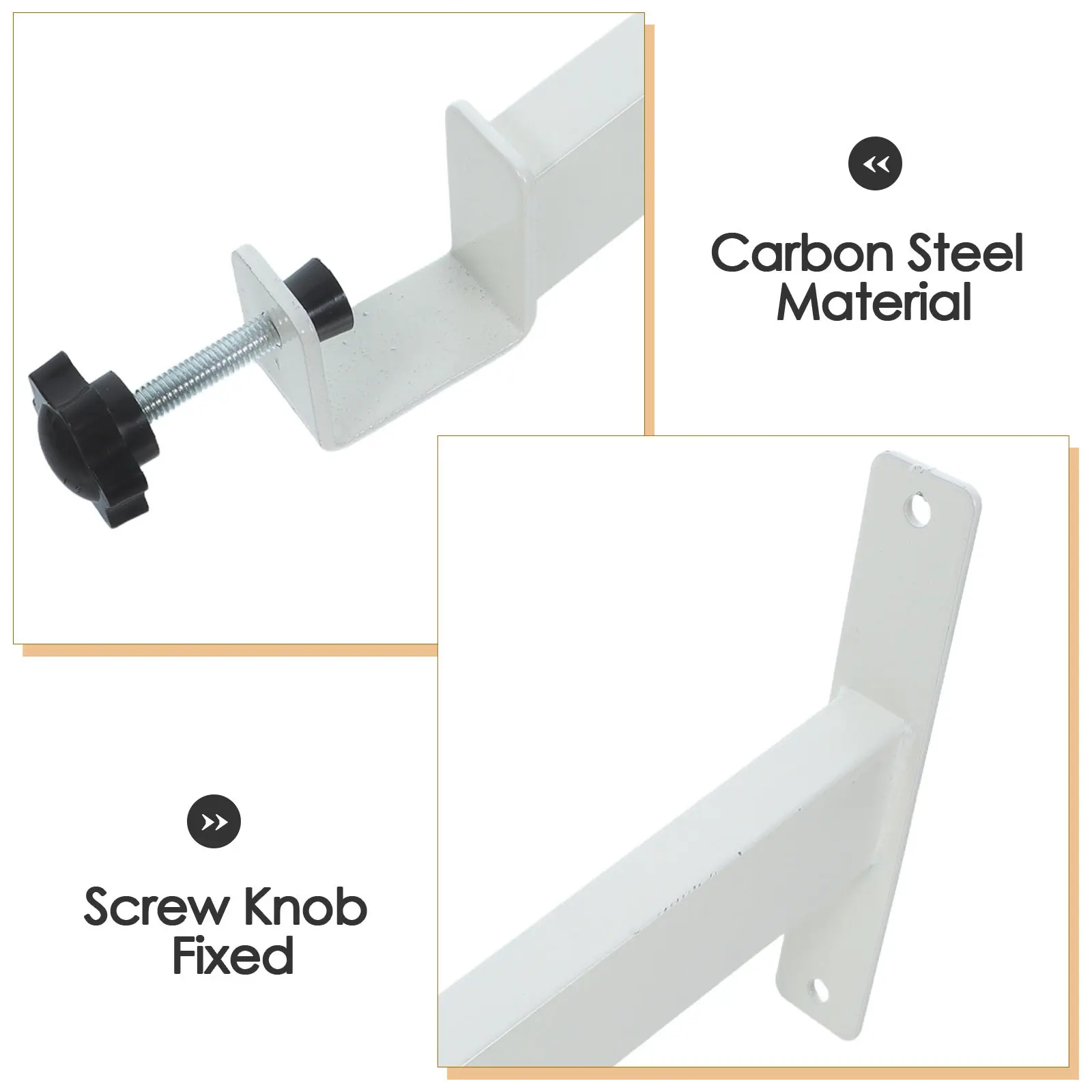 2Pcs Support Leg Clamp on Desk Bracket Heavy Duty Floating Table Extension Shelf Rack Bolt on Holder Space Saving Office Dorm