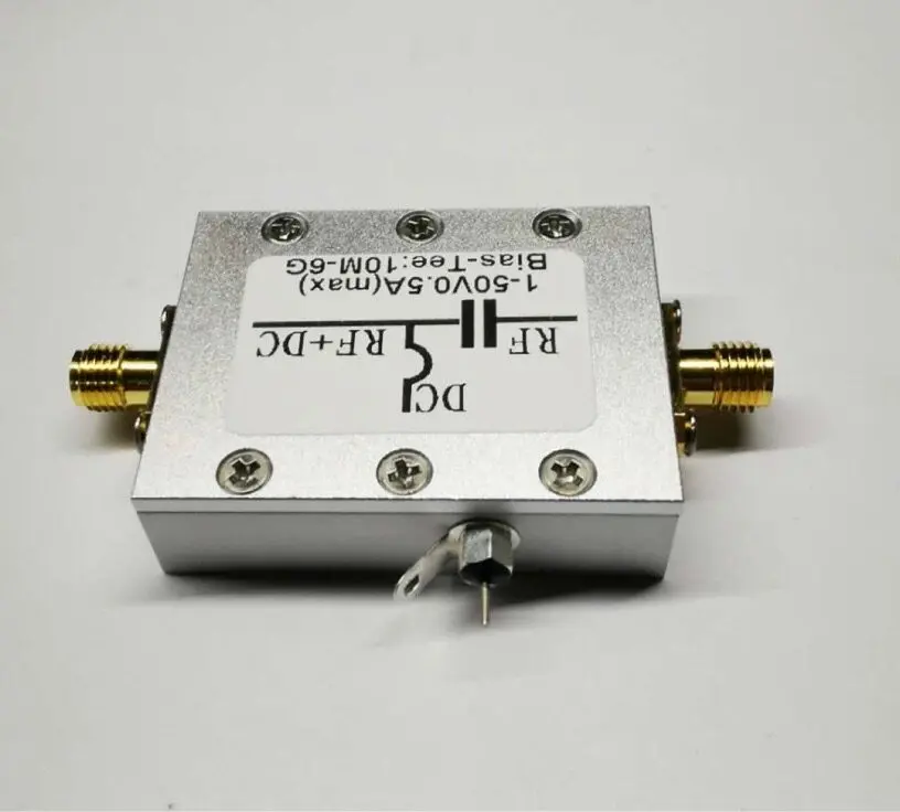 RF DC Blocker Biaser Coaxial Feed Bias Tee 10MHz-6GHz Low Insertion Loss