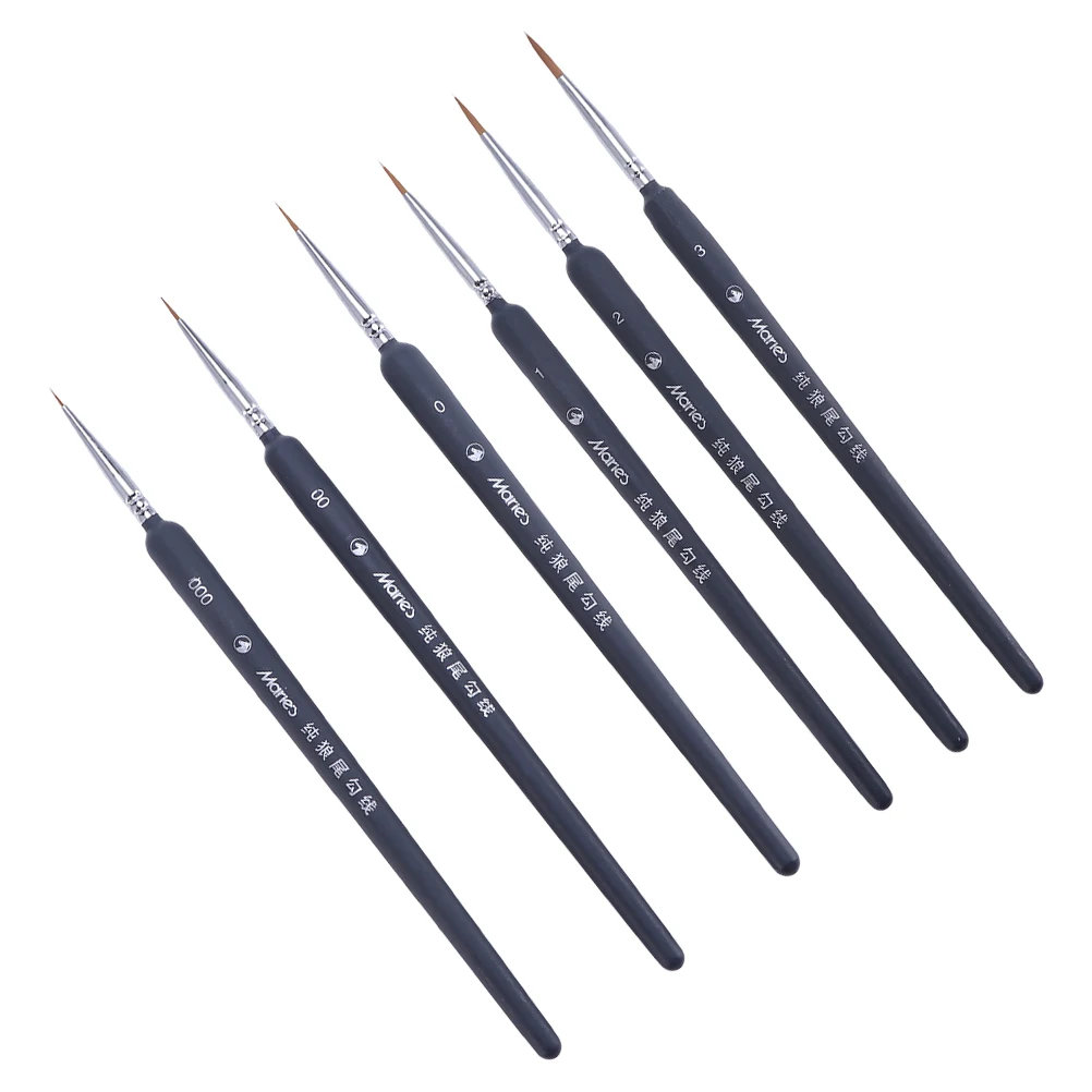 

6pcs Brushes Set Portable Paintbrush Durable for Acrylic Watercolor Oil Paints Portable Travel Size Easy Clean