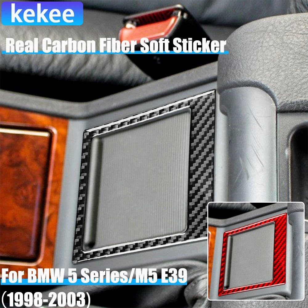 

Real Carbon Fiber Car Accessories Center Storage Trim Cover Soft Sticker For BMW 5 Series/M5 E39 1998 1999 2000 2001 2002 2003
