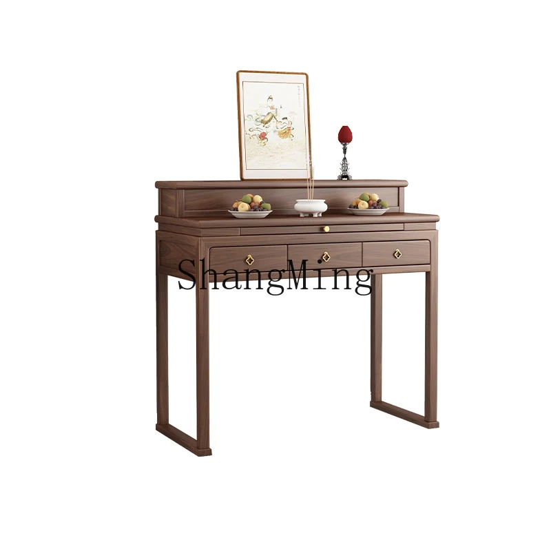 

LXY Black Walnut Living Room Incense Table New Chinese Solid Wood Incense Case Household Buddha Table Fenggong Terrace