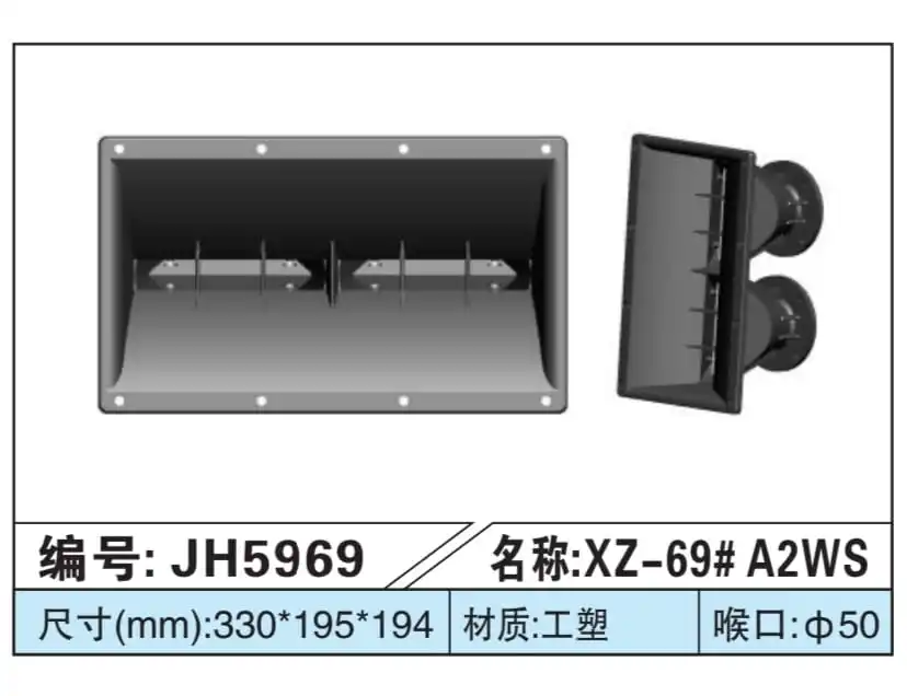 Line Array Speaker Accessory 2 Tweeter Plastic Horn 50mm and 38mm Exit Waveguide for Pro Audio System Application