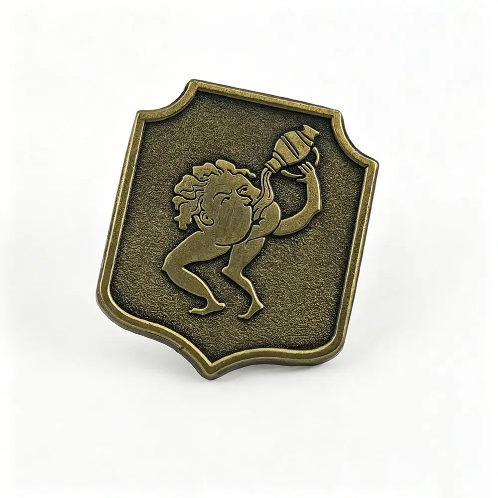 Aquarius Twelve Zodiac Signs Brooch Badge Butterfly Buckle Vintage Medal Decoration Craft Gift