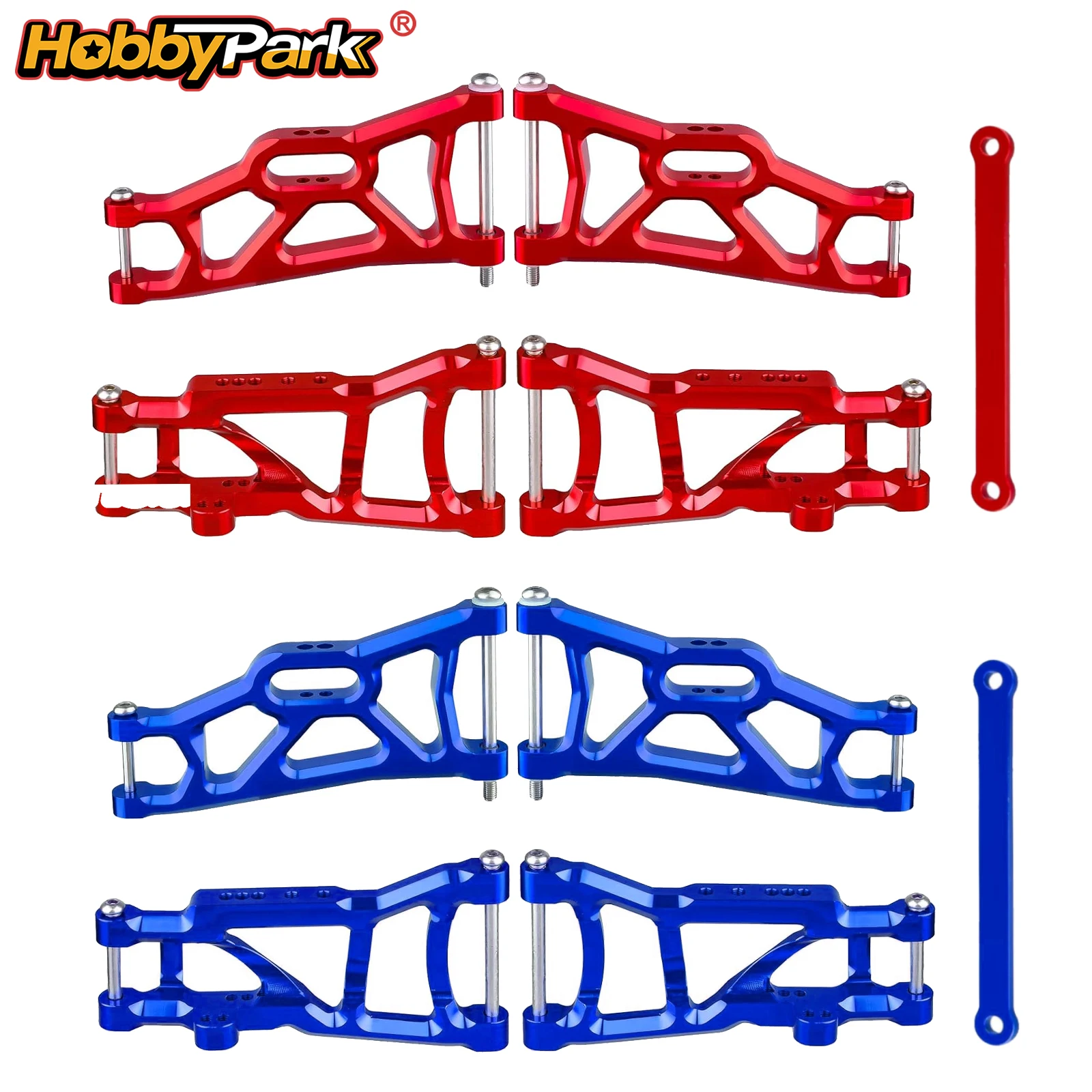 

HobbyPark Aluminum Front Rear Suspension A-Arms Set with Tie Bar for 1/10 Traxxas Slash 2WD 4pcs 2555 3631 2532