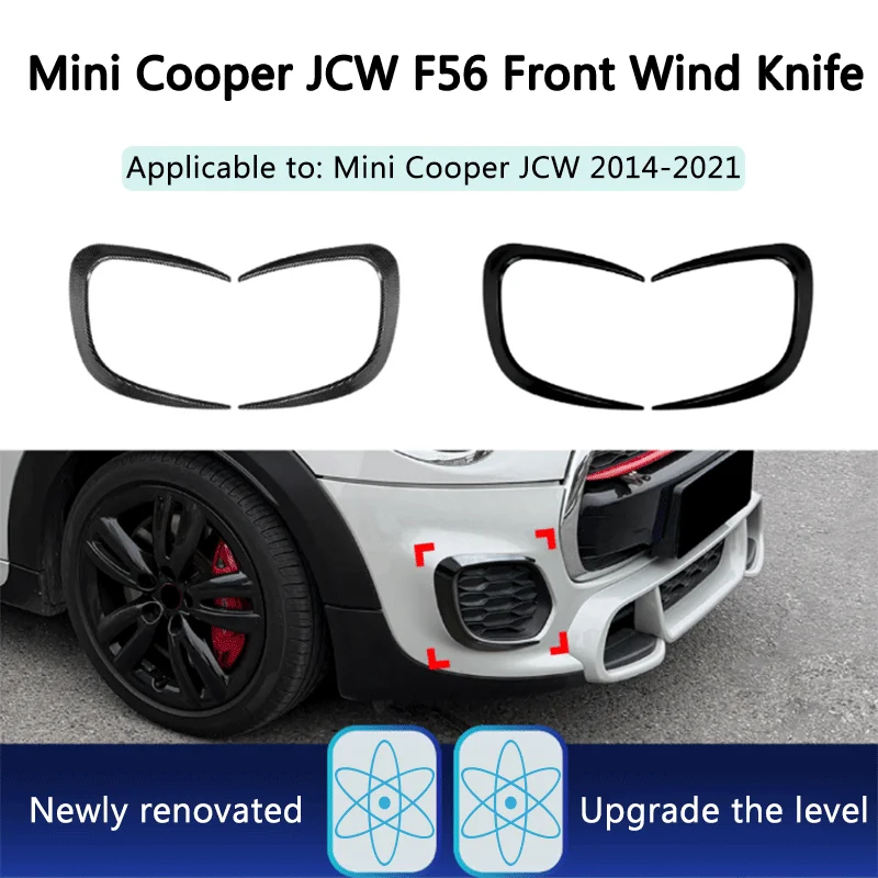 1 Pair Black ABS Front Wind Blade Sticker Modification Accessories For Mini Cooper JCW F55 F56 F57 2014-2021 Style