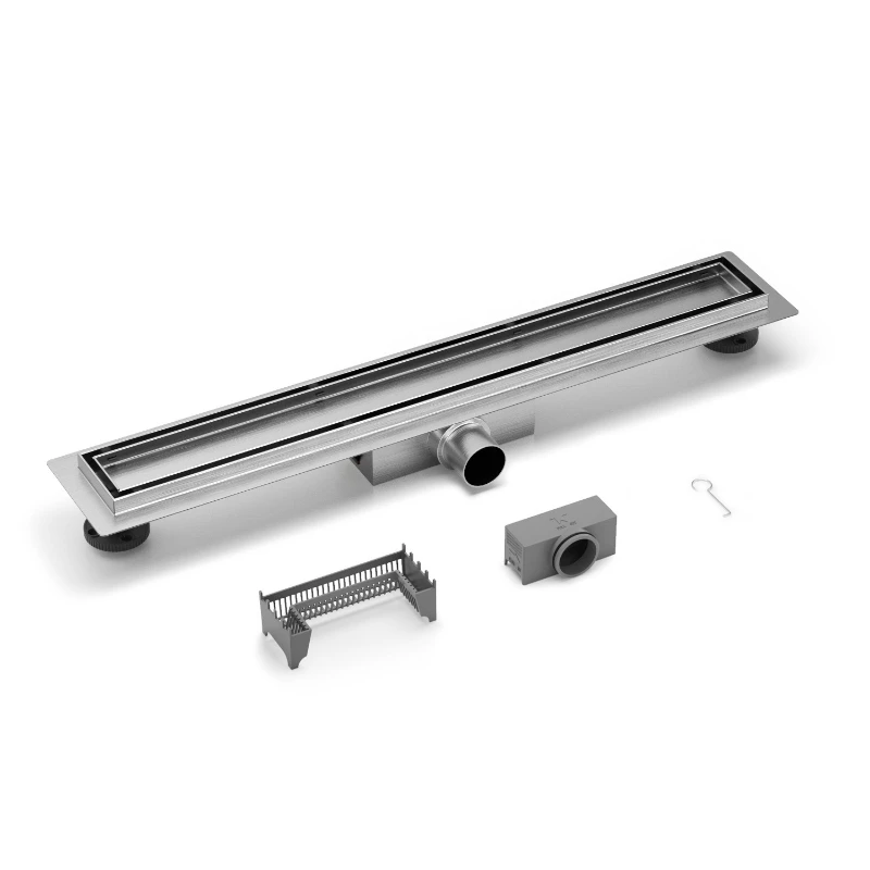 

Stainless steel floor drain bathroom invisible drainage tile inlay linear design deodorant