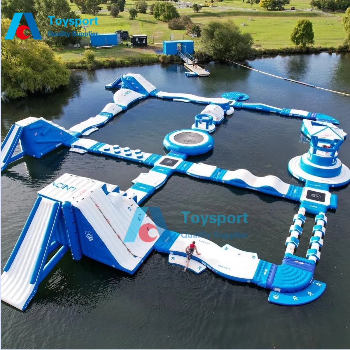 Factory China Free Custom Size Aqua Lake Pool Sea Use Inflatable Water Park for Kids and Adults