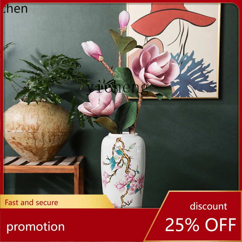 

ZML High-Sensitivity Aesthetic Ceramic Hydroponic Vase Radish Style Home Decoration Ornament Chinese Style Ice Crack Vase