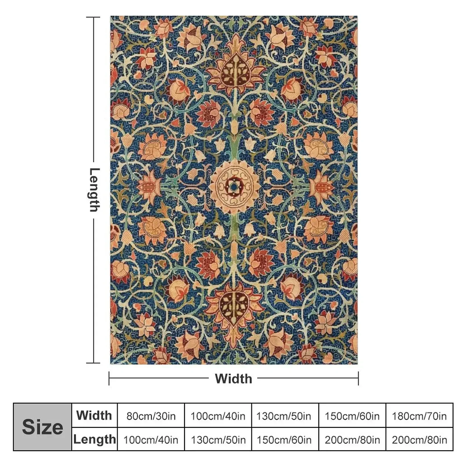 Holland Park Carpet by William Morris 1834-1896 Throw Blanket Bed linens Kid'S Shaggy Soft Blankets