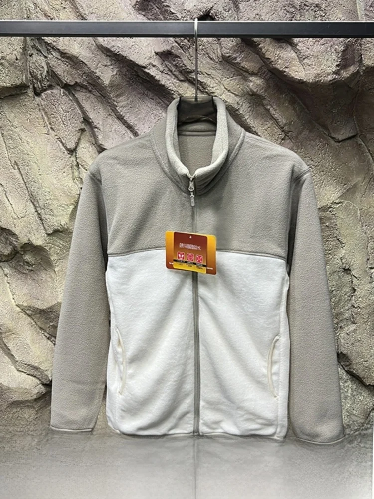 

Теплая двусторонняя термобелье Fce Jaet, повседневная теплая верхняя одежда с воротником-стойкой для мужчин и женщин, весенне-осенняя модная одежда для отдыха