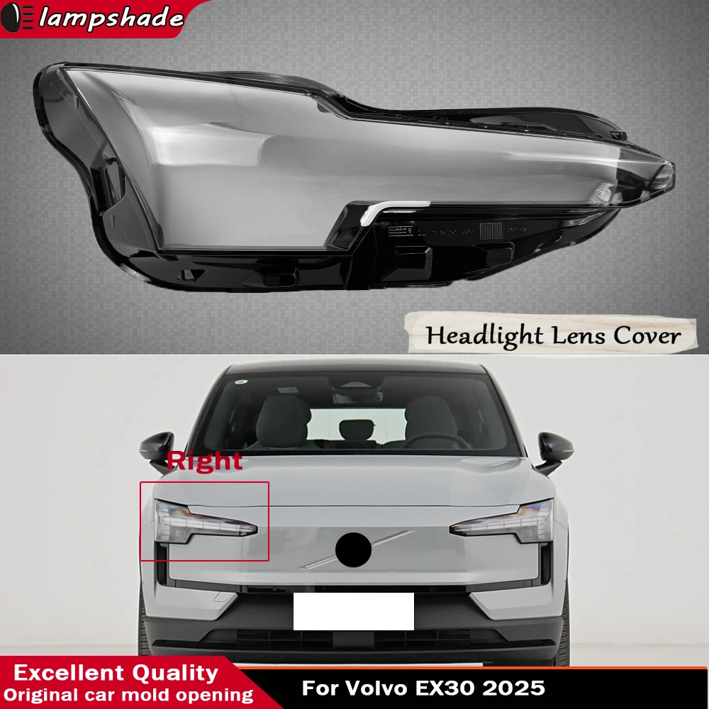 

Auto Case Headlamp Caps For Volvo EX30 2025 Car Front Headlight Lens Cover Lampshade Lampcover Head Lamp Light Glass Shell