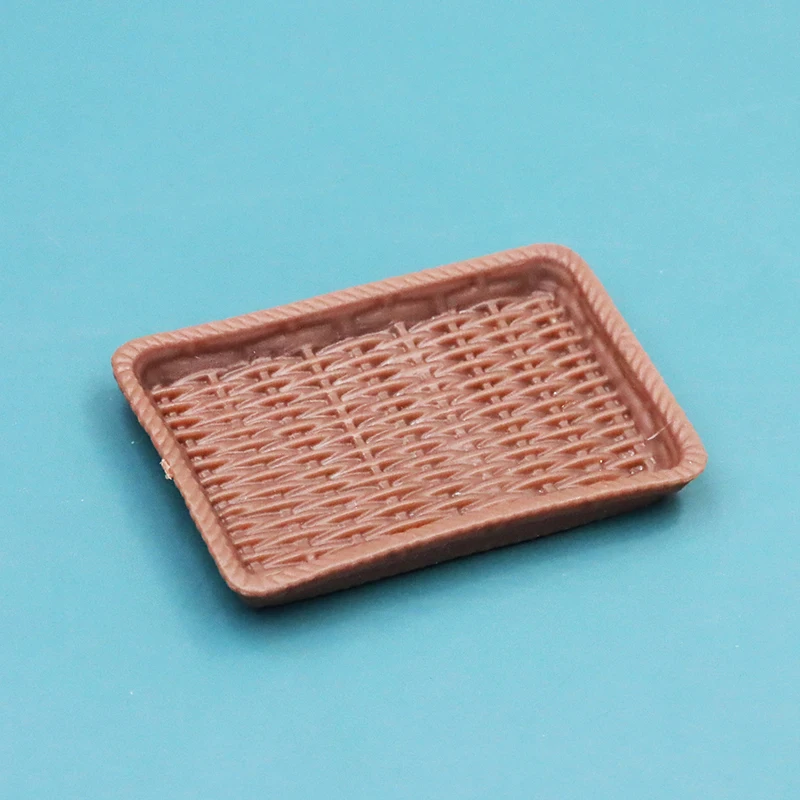 5Pc Dollhouse Miniature Plastic Basket Serving Plate Dish Dessert Tray Model Funiture Accessories For Doll House Decor Kids Toys
