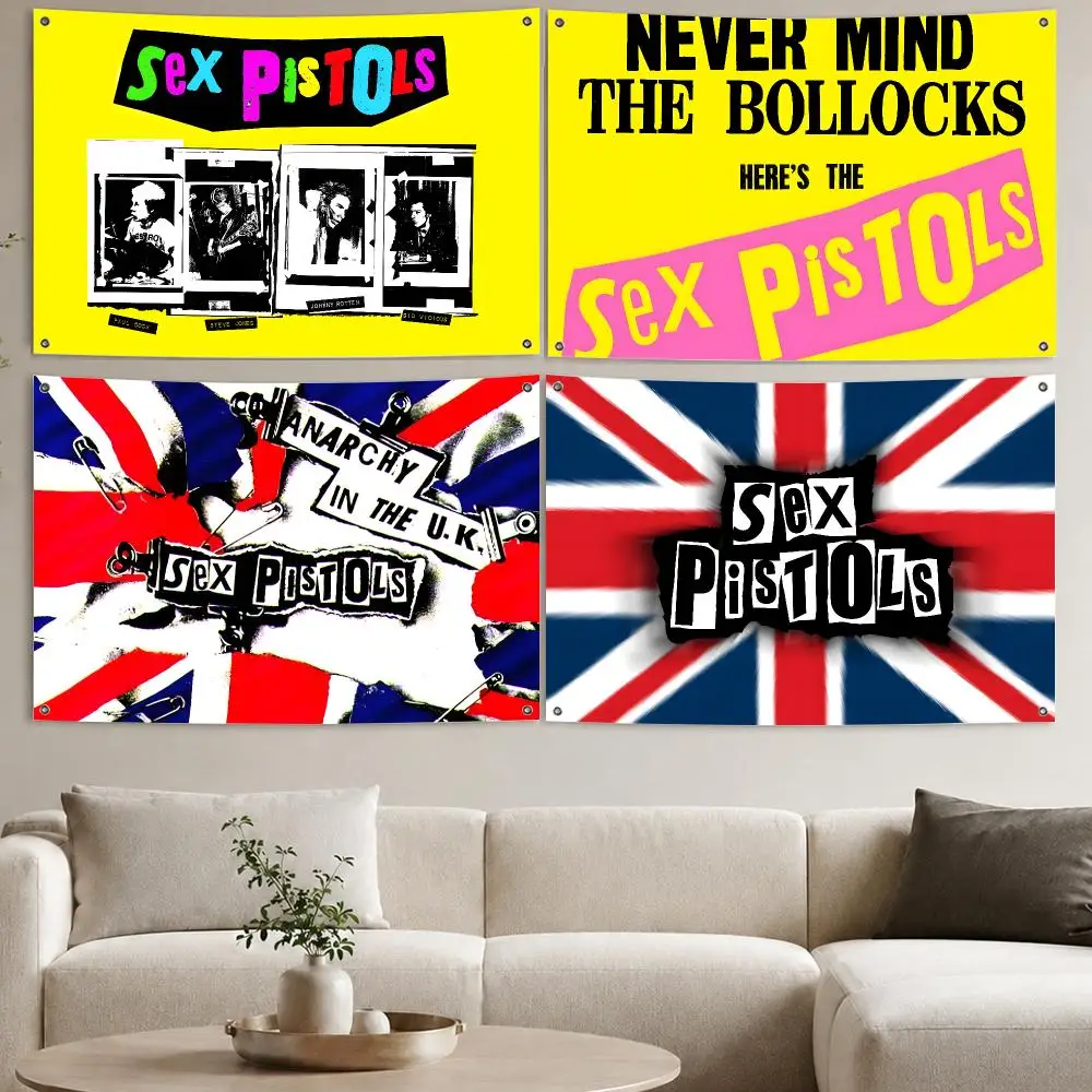 Rock Music Flags Aesthetic Wall Tapestry Printed Wall Hanging Living Room Party Outdoor Decor