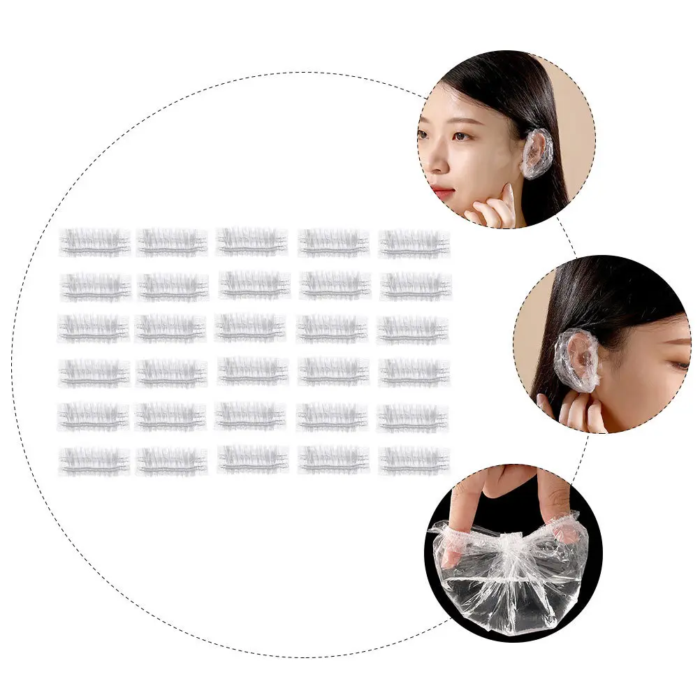 200 قطعة غطاء للأذن العالمي غطاء للأذنين القابل للتصرف لصبغ الشعر بيرم صالون لوازم غطاء للأذن الأبيض غطاء للأذنين القابل للتصرف #5