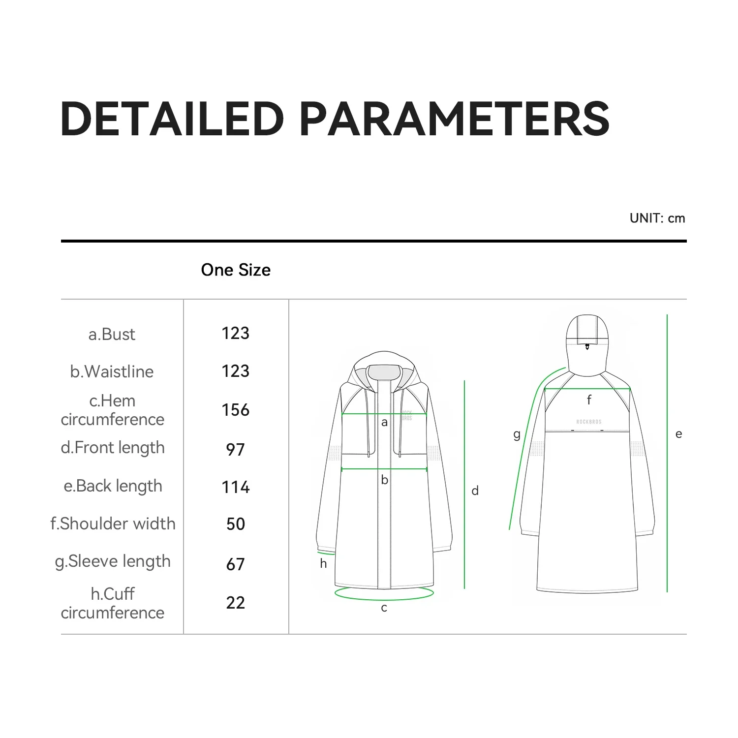 ROCKBROS Multi-Functional Long Cycling Raincoat Waterproof Breathable Rain Gear Adult Hooded Outdoor Cycling Hiking Rain Poncho