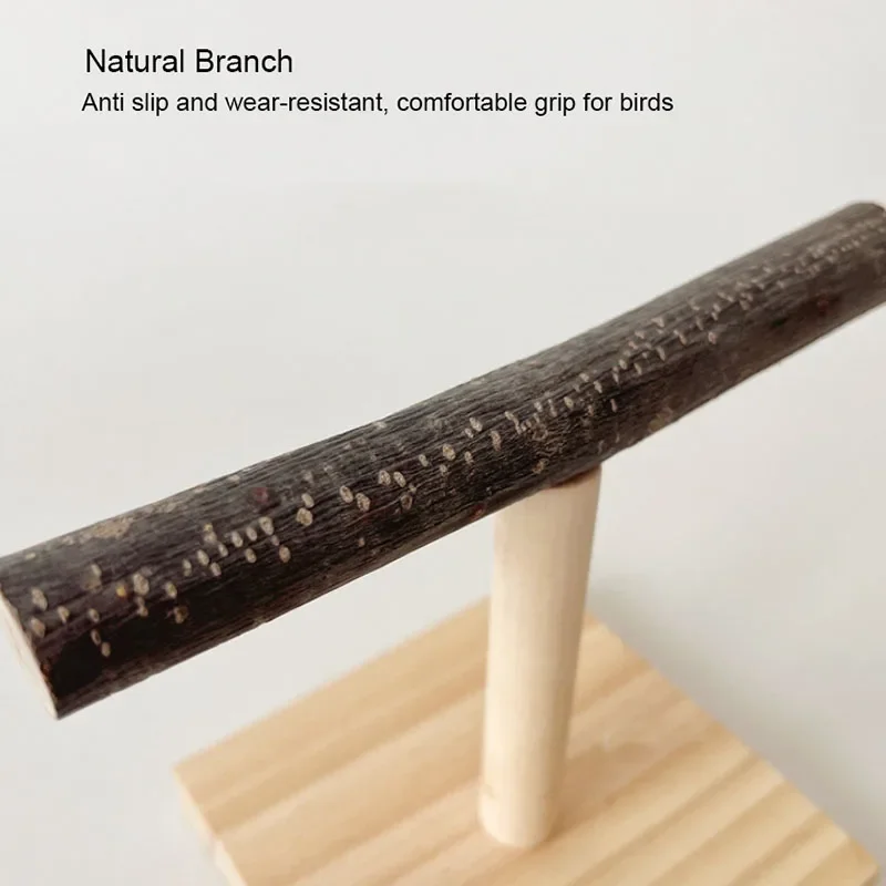 Natural Desktop Stand Pet Parrot Raw Wood Fork Tree Branch Stand Rack Squirrel Bird Hamster Branch Perches Chew Bite Toys Stick