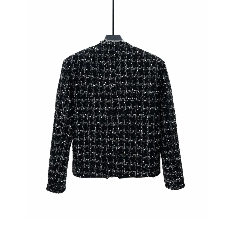 WVGA Autumn Winter New Men Tide High-End Plaid Woven Sequin O-Neck Short Jackets Niche Chic Casual Men Korean Style Coats W15616