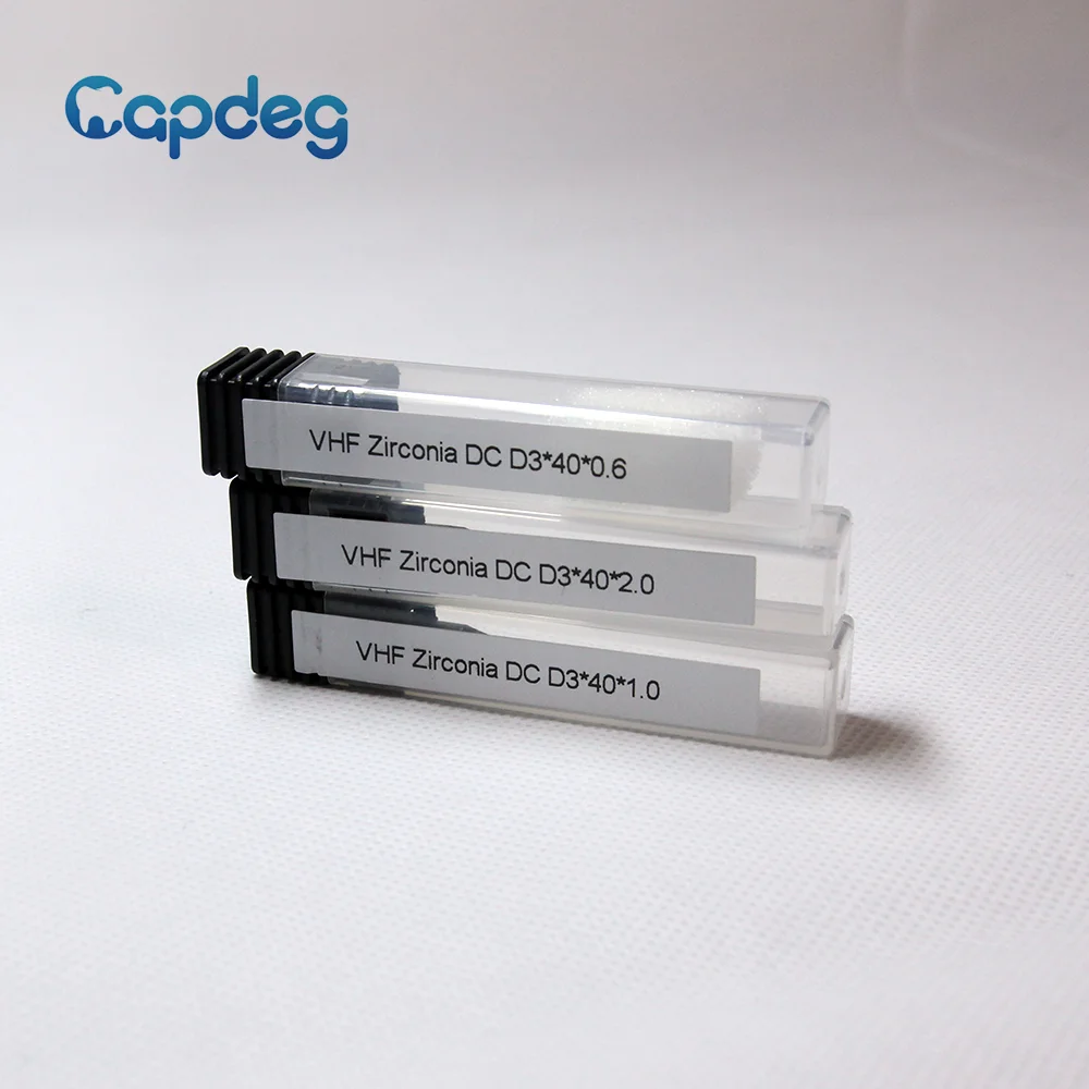 VHF Compatible CADCAM Zirconia Milling Burs Cutting Tools  Diaomond Coated L40 for S5/K5/E5 2.5/1.0/0.6mm for Laboratory Use