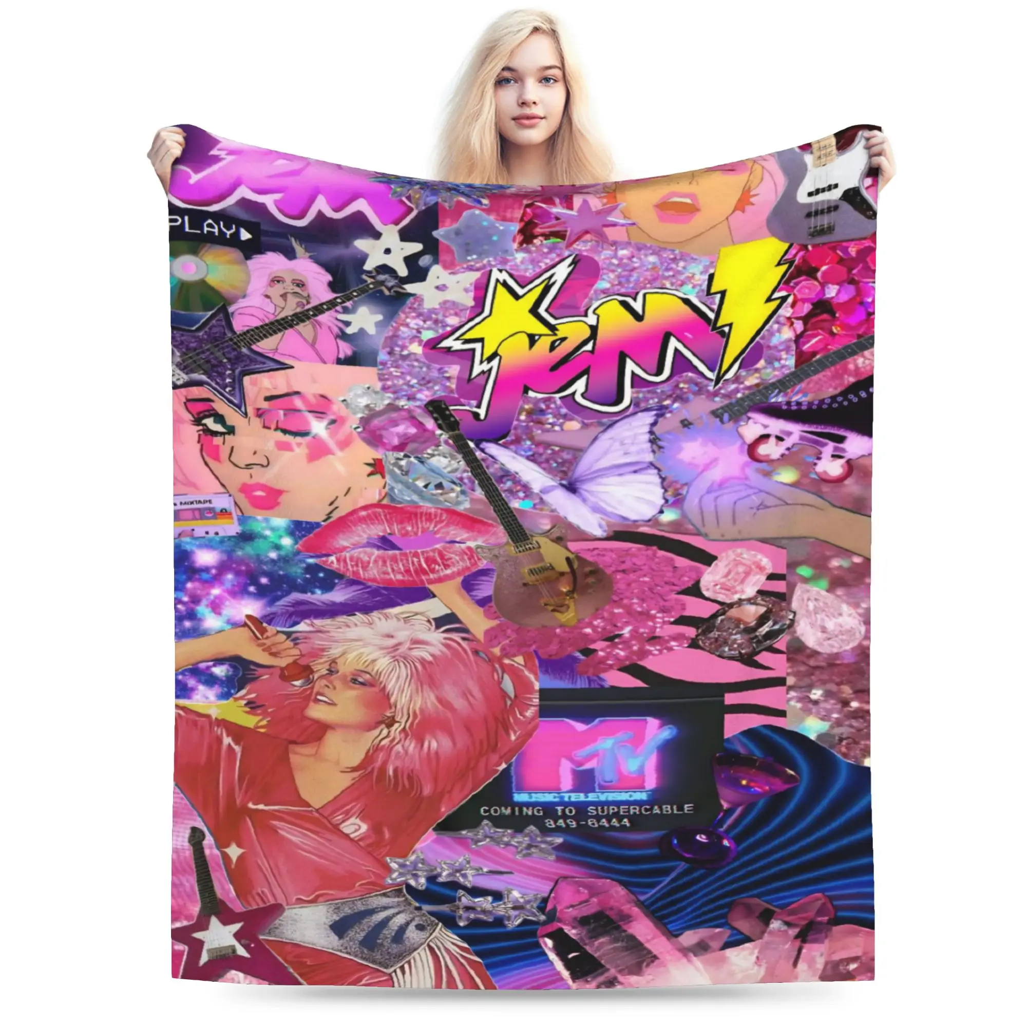 Novelty Design Jem And The Holograms Blankets Super Soft Flannel  Cozy Throw Blanket Machine Washable