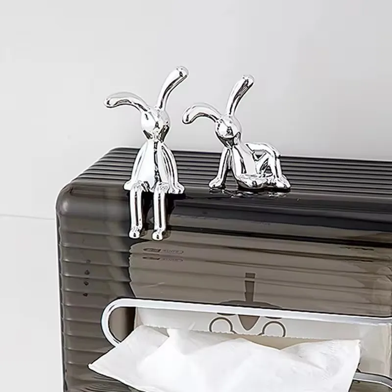 2PC Long-Eared Rabbit Double Statue Cartoon Decoration Accessories Living Room Bedroom Car Decoration Desktop Decorative Ornamet image 6