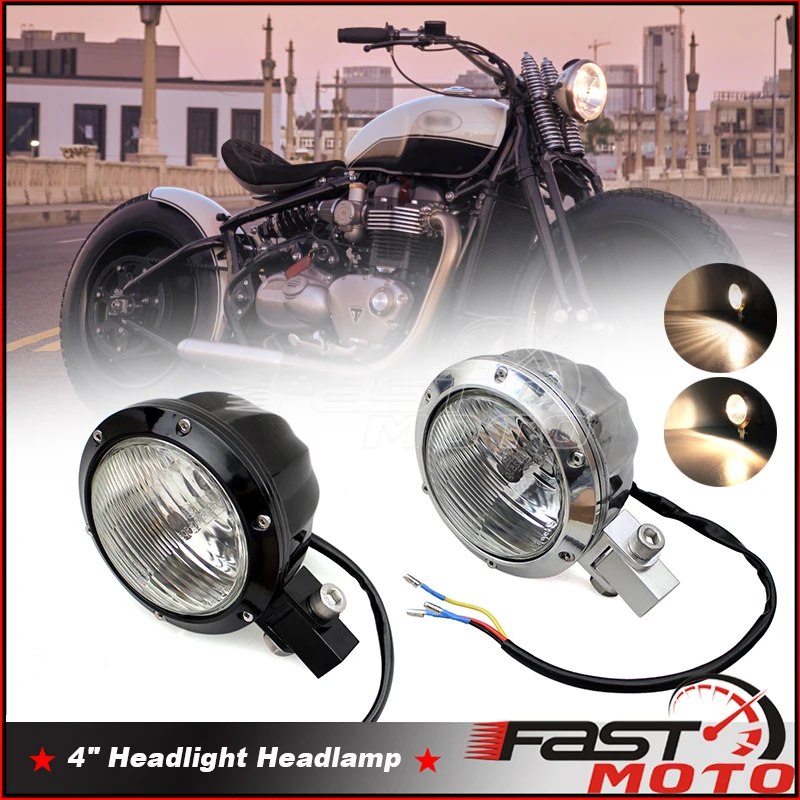 

Motorcycle 4" Vintage Headlight For Harley Honda Yamaha BMW Chopper Bobber Scrambler Cruiser Custom E4 Hi/Low Beam Headlamp Lamp