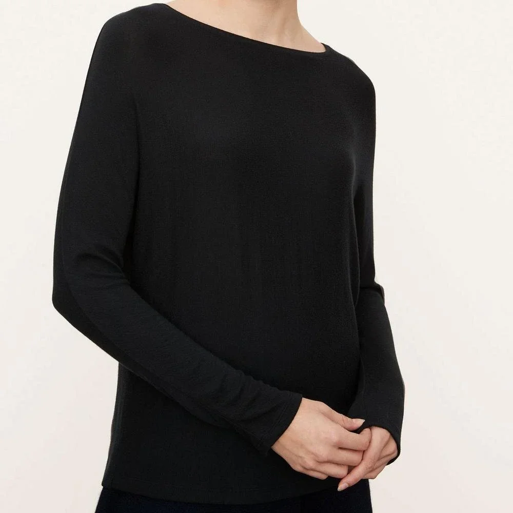 

New Women's Solid Color Long-sleeved Round Neck Pullover Loose Casual Bottoming T-shirt