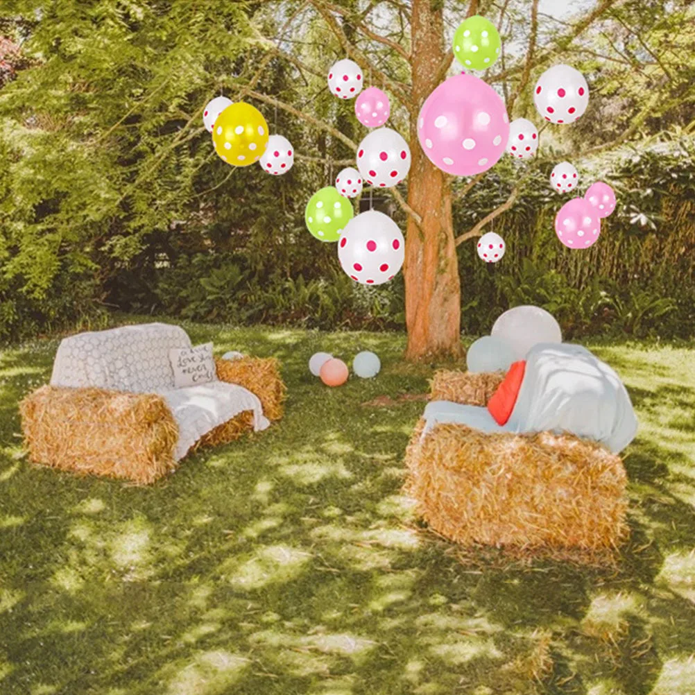 

100 Pcs Polka Dot Balloon Inflatable Air Ballons Thickened Balloons Party Dots Latex