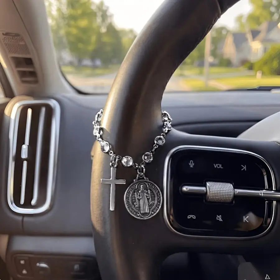 1/5/10/20/50/100pcs Cross Sticker to Hang in the Car, Religious Car Decorations, Steering Wheel Chain, Women's Handbag Pendant,
