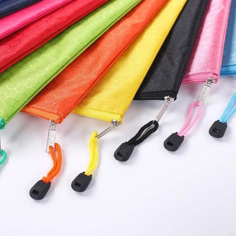 6Pcs File Wallet Bag Zippered Folder Water Resistant Oxford Money Pouches Documents Organizers Bag 9.45x7Inch 11.4x8Inch