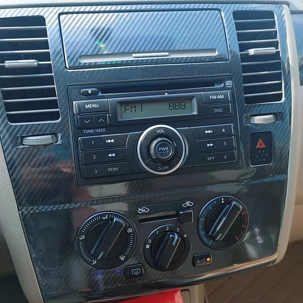 

Для Nissan Tiida 2005-2010 внутренняя центральная панель управления дверная ручка 5D наклейки из углеродного волокна наклейки аксессуары для стайлинга автомобилей