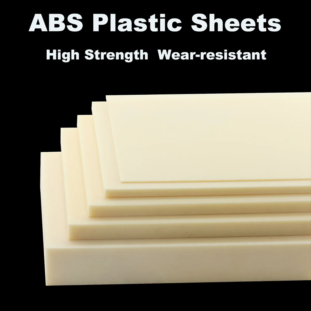 Black/Beige ABS Plastic Sheets Plates CNC Machining Plastic Materials Thick 1/2/3/4/5/6/8/10/12/15/20/25/30/35/40mm