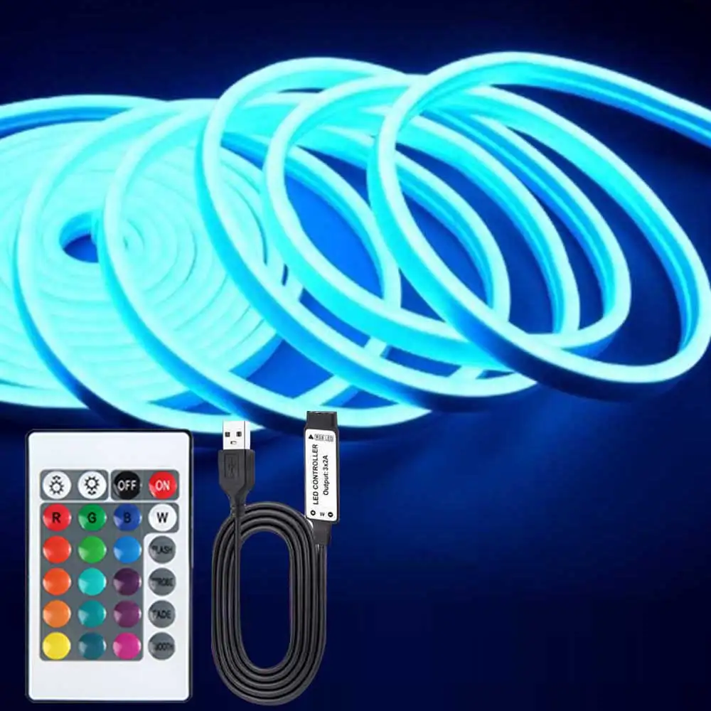 DC5V RGB Neon Strip Lights USB LED Strip 1M/2M/3M/4M/5M IP65 Wodoodporna taśma neonowa na imprezę Dekoracja domu Kolor oświetlenia