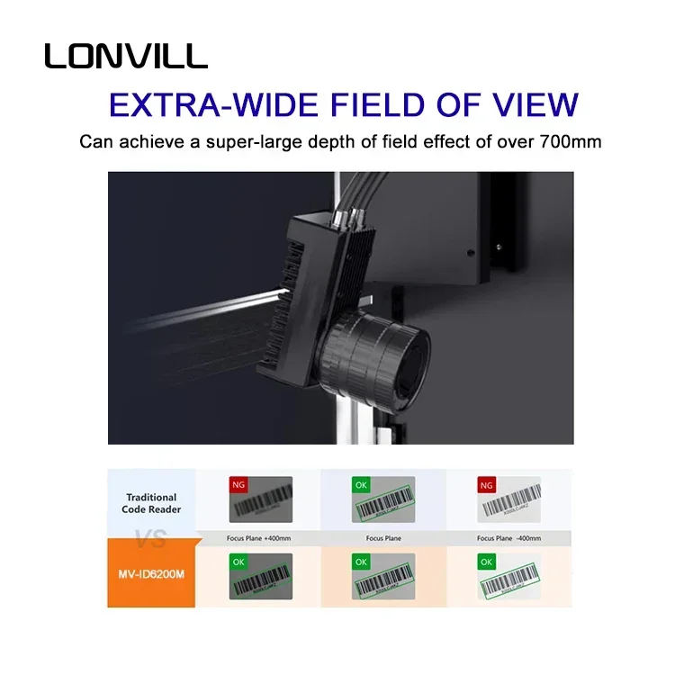 Factory 2D Fixed Mount QR Code Reader 20MP CMOS Sensor Industrial Logistics Fixed 2d Barcode Scanner