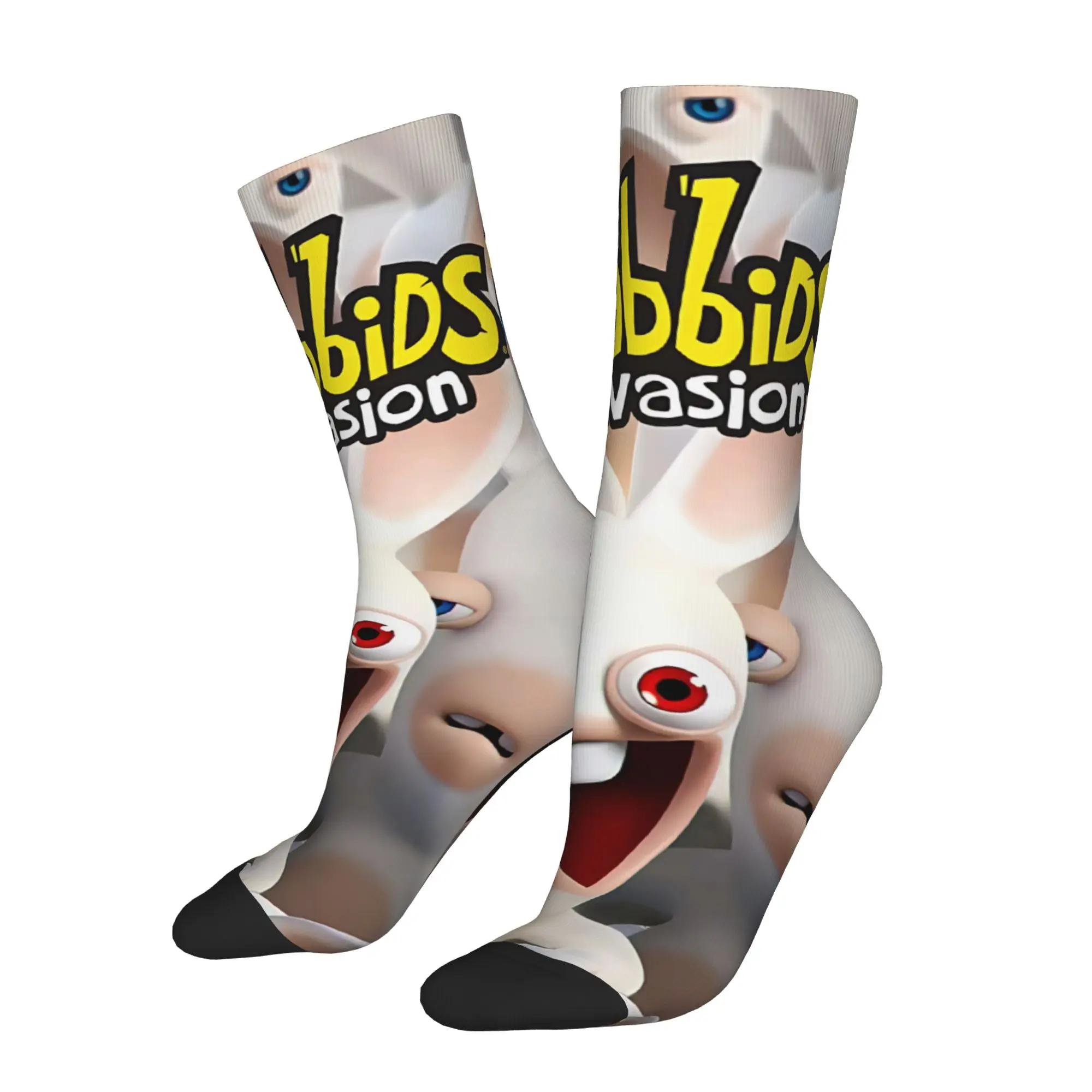 

1 Pair Hip Hop Retro The Gassy Humor Crazy Men's Sock Rabbids I-Invasion Harajuku Seamless Printed Funny Sock