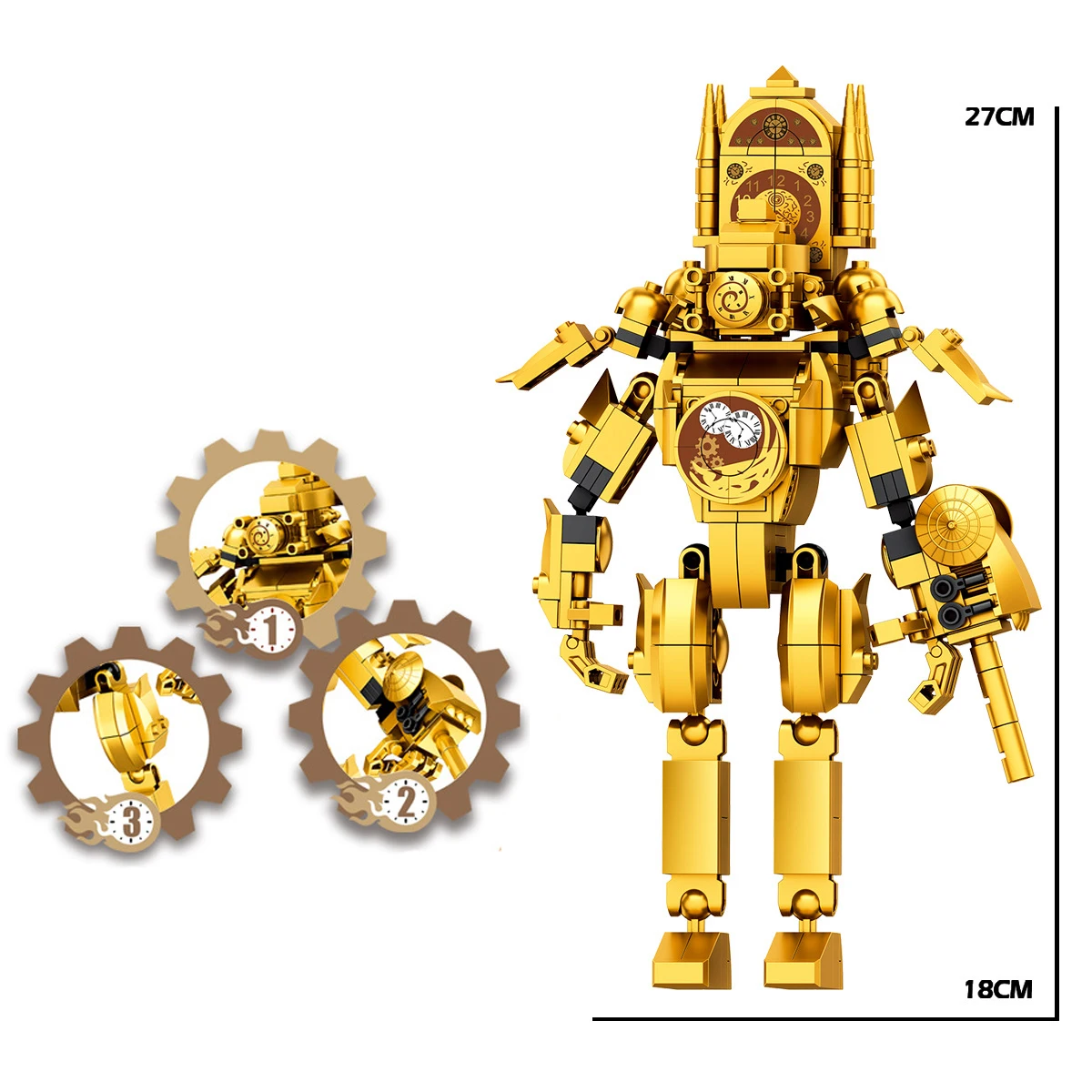 الذهب Skibidi المرحاض رجل اللبنات MOC اللعب تيتان ساعة رجل أنثى التلفزيون شخصية نموذج دمى هدايا للأطفال أطفال