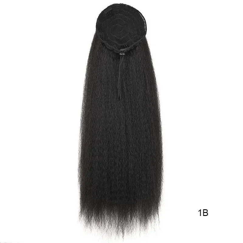 Cabelo encaracolado extensão perucas para mulheres negras africanas, longo rabo de cavalo, 4 cores