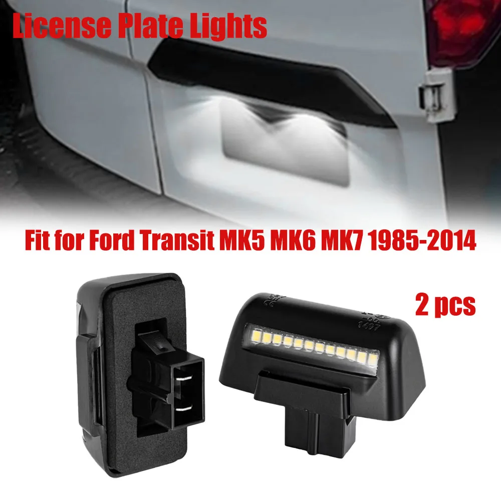 

2pcs For Ford Transit MK5 MK6 MK7 1985-2014 Car LED Number License Plate Lights with Black Cotton Pad 1732840 4388111 1672263