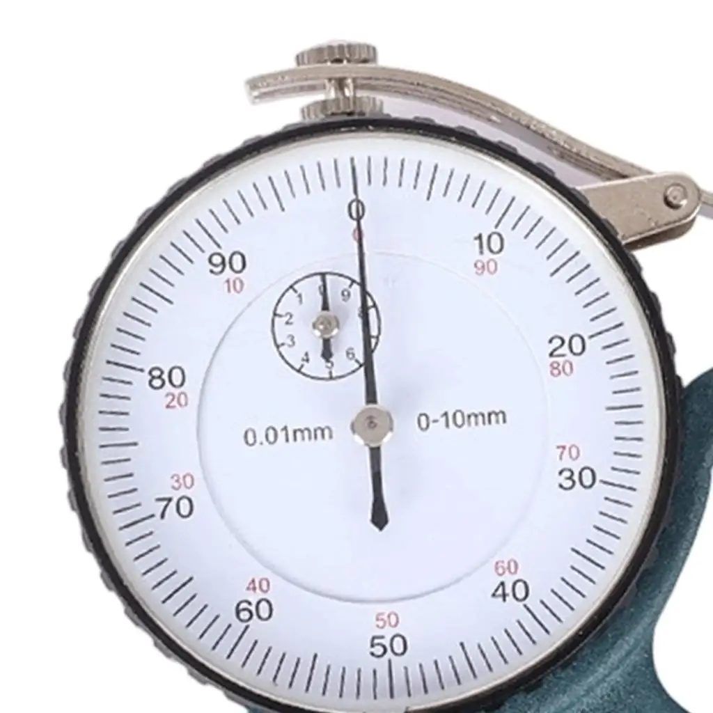 Clear Reading Dial Thickness Gauge Stainless Steel Flat Head Micrometer Measuring Instrument Tool Sensor for Paper Leather