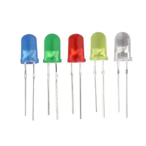 100 Pcs Led Diode, F5 5mm Colorful LED Light Diodes LED Red Green Blue Yellow White Light