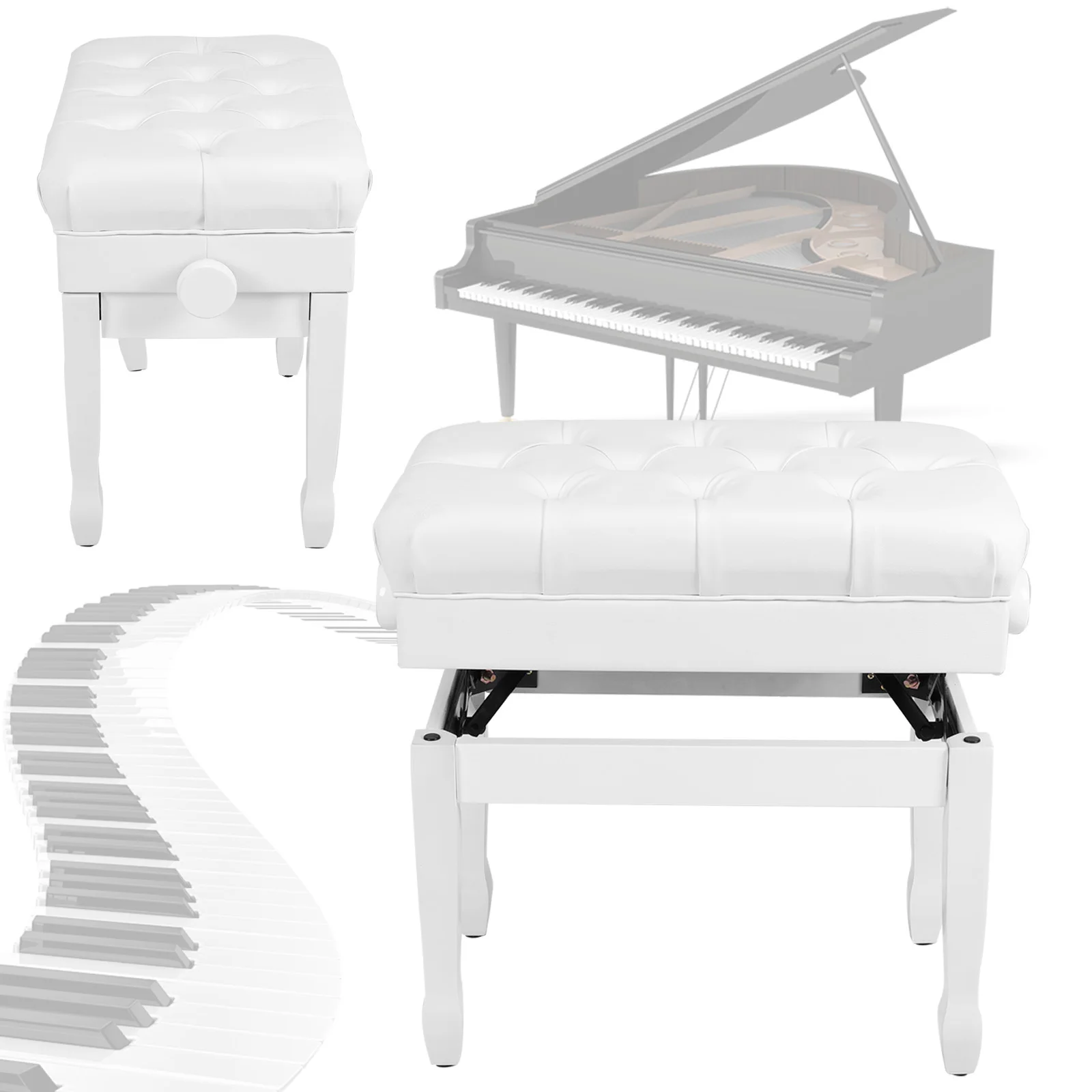 

Прочное многофункциональное кресло для пианино с книжной полкой, дышащее, для дома/музыкальной комнаты/класса