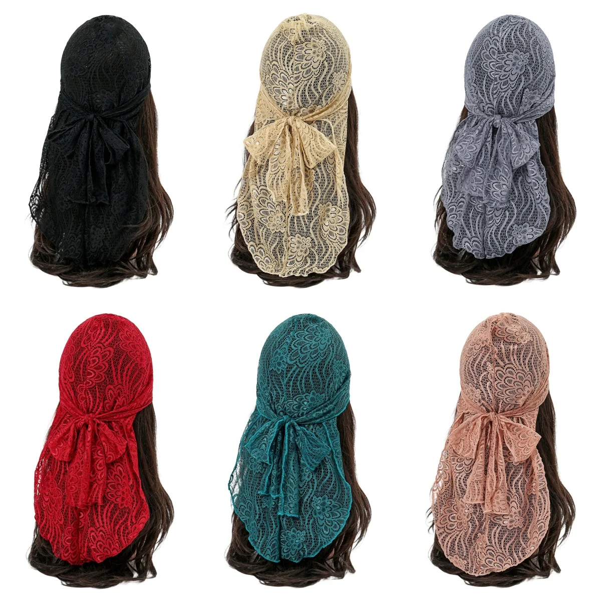 

Новинка 2023 года, кружевной шарф-хиджаб с цветочной вышивкой для женщин, летняя защитная повязка на голову Sunn, женская бандана, повседневная повязка на голову