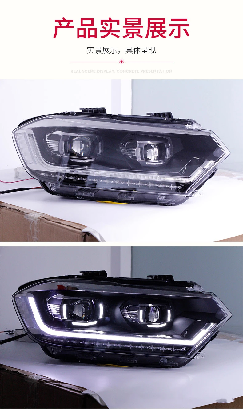 Car Accessories Headlight Assembly For Volkswagen Bora 2016-2018 Xenon Angel Eye Head Light Front Lamp Dayl Indicator Head Light