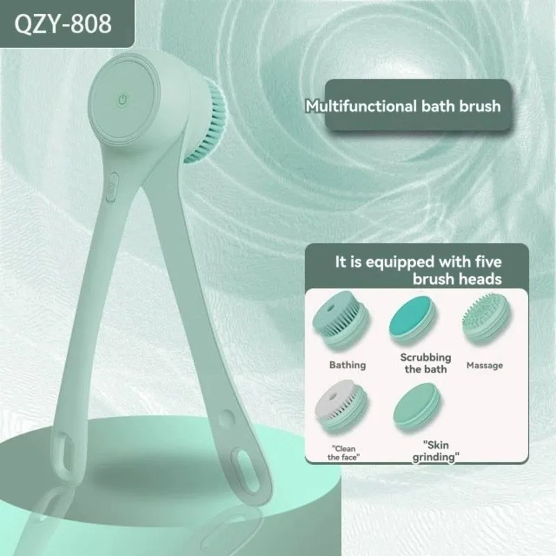 【ESSENTIALS 】Fully Automatic Bath Exfoliating Brush, Electric Bath Massage Brush, Bath Scrubbing Artifact Back-Mounted Design