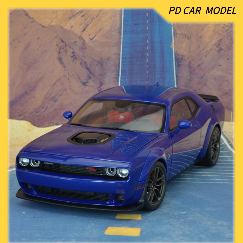 AUTOART Collectible 1:18 FOR  DODGE CHALLENGER  R/T SCAT PACK WIDEBODY 2022 BLUE Gift for friends and family