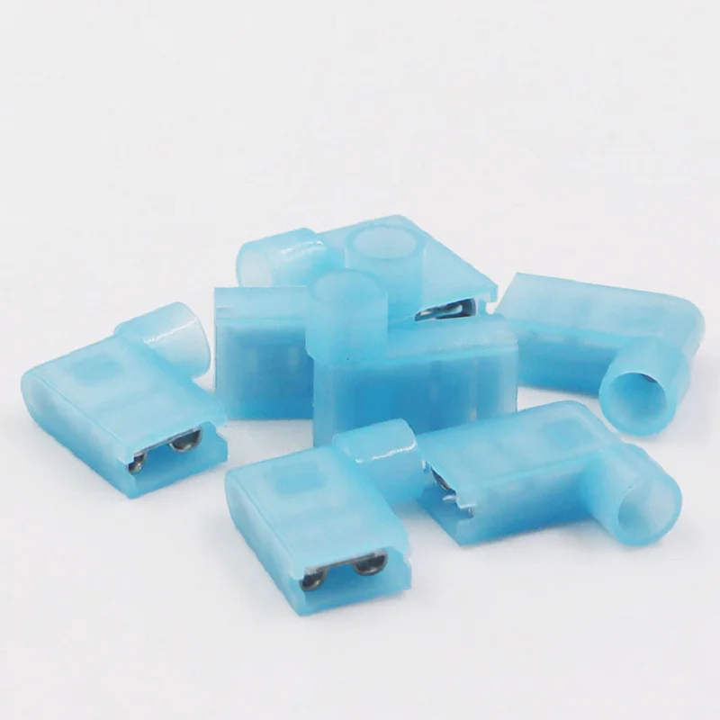 10PCS Flag-Shaped 90-Degree Right-Angle Spade Quick-Crimp Wire blue Terminals 16-14AWG FLDNY2-250